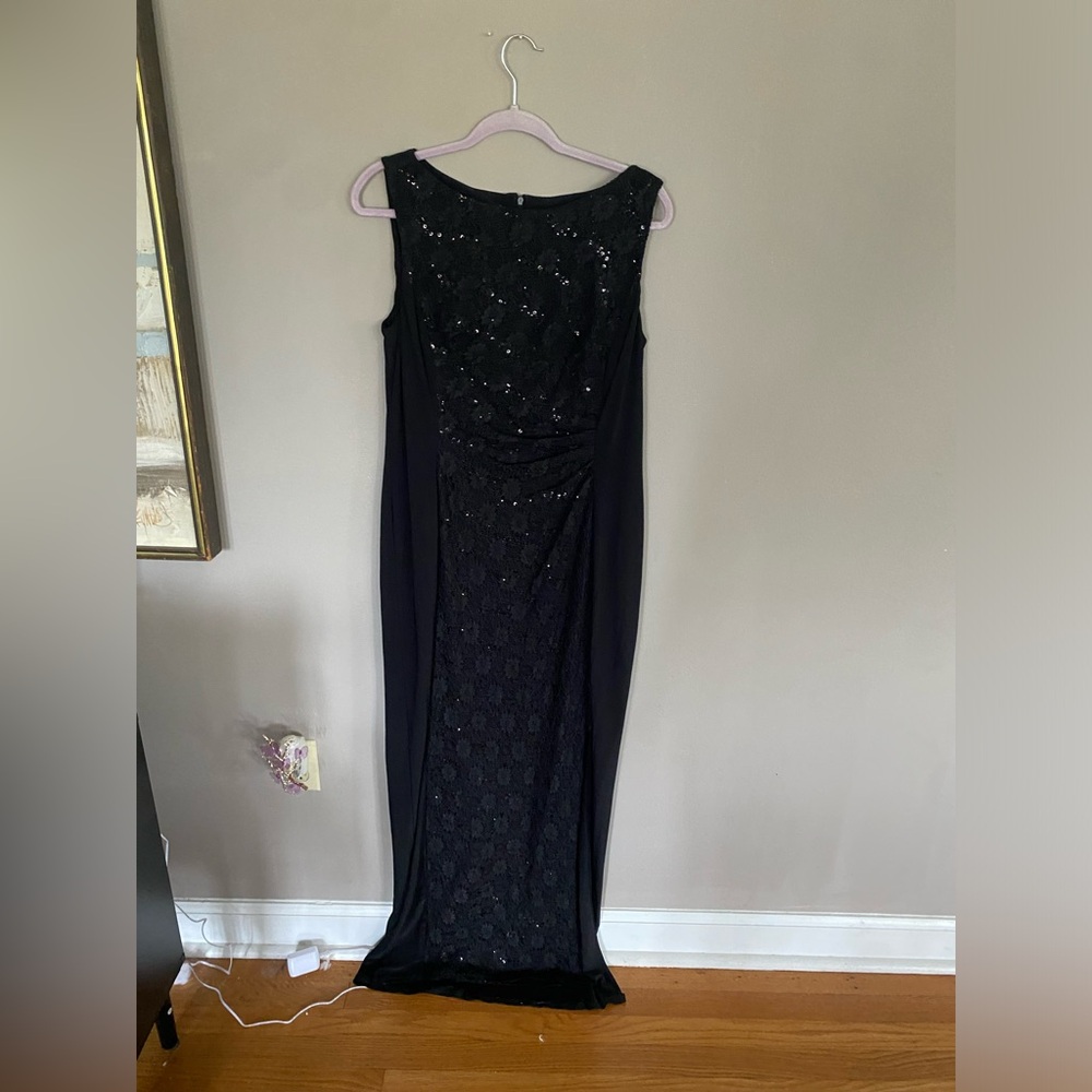 Anne Klein Black Sequin Maxi Dress
